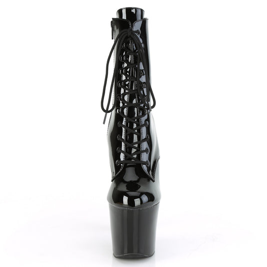 【PLEASER】IRONGRIP-1020 プラットフォームシューズ Blk Pat/Blk-Slv Brushed【取寄】
