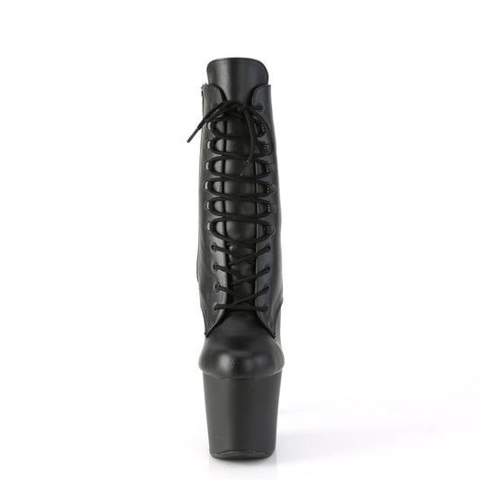 【PLEASER】IRONGRIP-1020 シューズ Blk Faux Leather/Blk Matte-Slv Brushed【取寄】