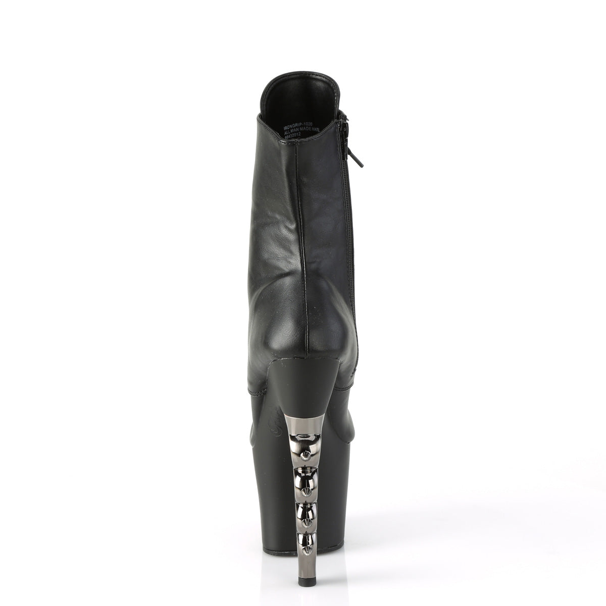 【PLEASER】IRONGRIP-1020 シューズ Blk Faux Leather/Blk Matte-Slv Brushed【取寄】