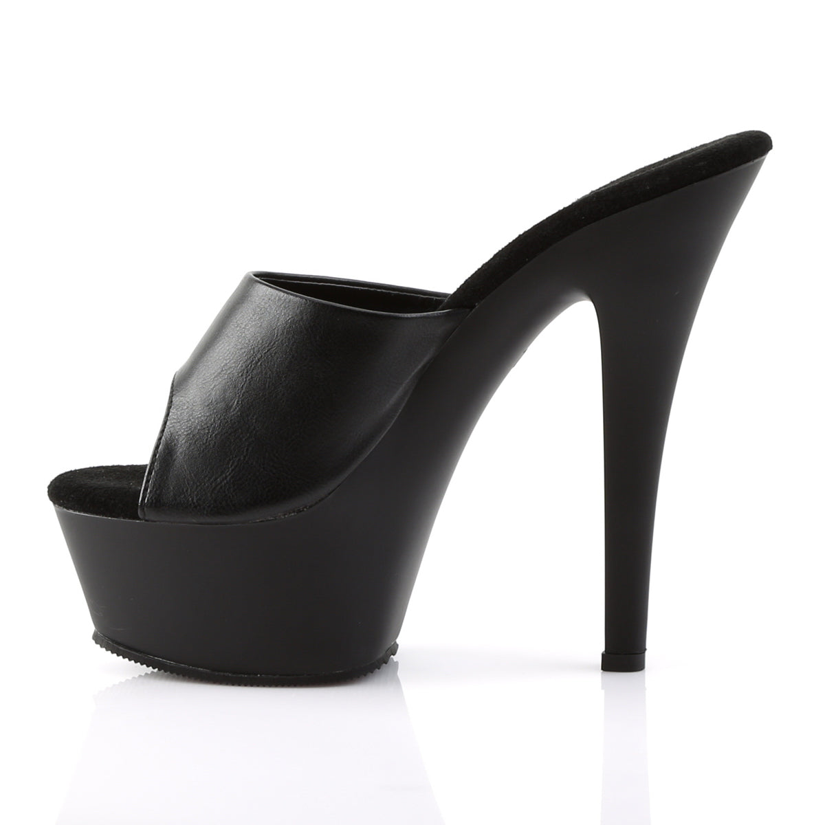 【PLEASER】KISS-201 プラットフォームシューズ Blk Faux Leather/Blk Matte【取寄】