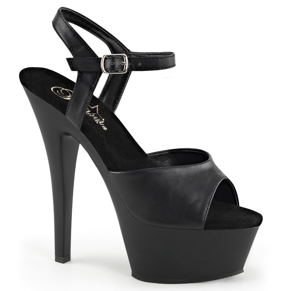 【PLEASER】KISS-209 シューズ Blk Faux Leather/Blk Matte【取寄】