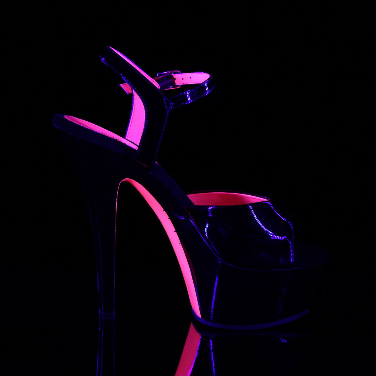 【PLEASER】KISS-209TT プラットフォームシューズ Blk Pat/Blk-Neon H. Pink【取寄】