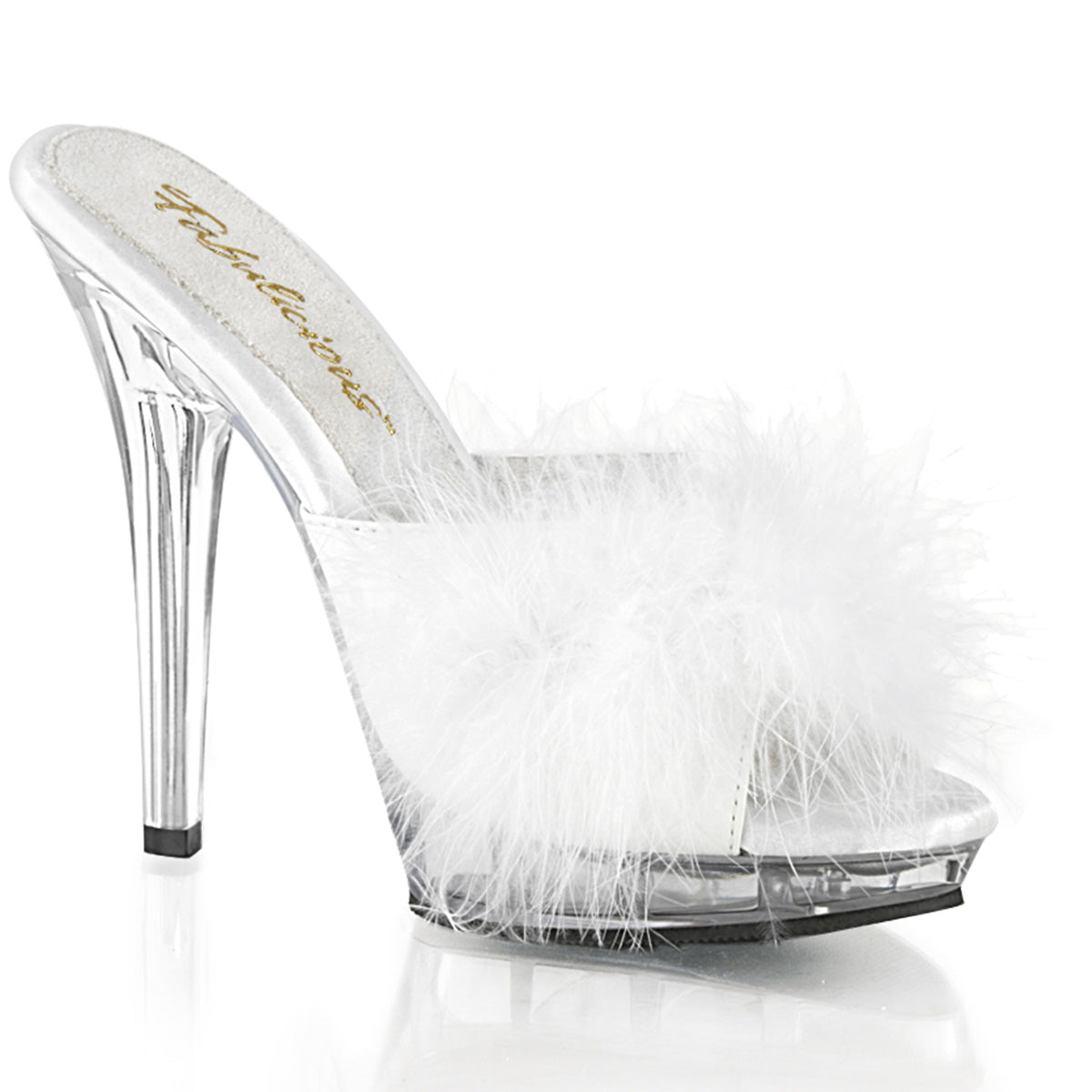【FABULICIOUS】LIP-101-8 シューズ Wht Satin-Fur/Clr【取寄】