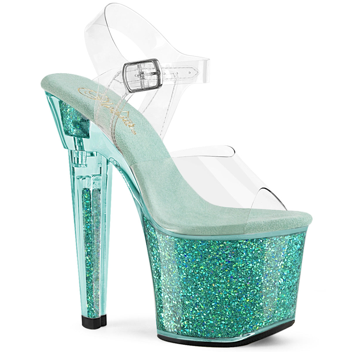 【PLEASER】LOVESICK-708SG シューズ Clr/Aqua multi Iridescent Glitters【取寄】