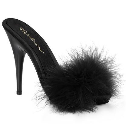 【FABULICIOUS】POISE-501F シューズ Blk Satin-Marabou Fur/Blk【取寄】