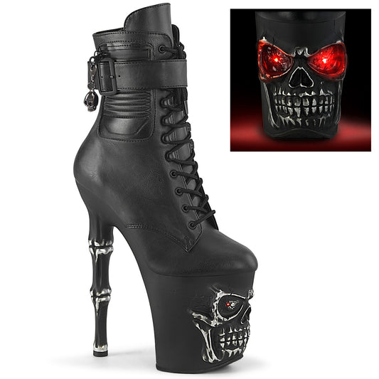 【PLEASER】RAPTURE-1020STR-LT シューズ Blk Faux Leather/Blk Matte-Rubbed Slv【取寄】