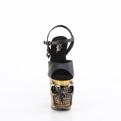【PLEASER】RAPTURE-809-LT シューズ Blk Faux Leather/Satin Brass Chrome【取寄】