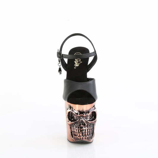 【PLEASER】RAPTURE-809-LT シューズ Blk Faux Leather/Satin Copper Chrome【取寄】