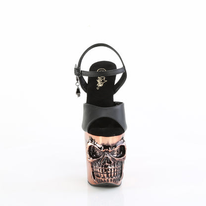 【PLEASER】RAPTURE-809-LT プラットフォームシューズ Blk Faux Leather/Satin Copper Chrome【取寄】