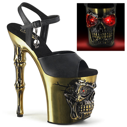 【PLEASER】RAPTURE-809-LT シューズ Blk Faux Leather/Satin Brass Chrome【取寄】