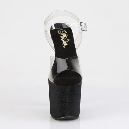 【PLEASER】RAZZLE-808WR シューズ Clr/Blk Reptile Print【取寄】