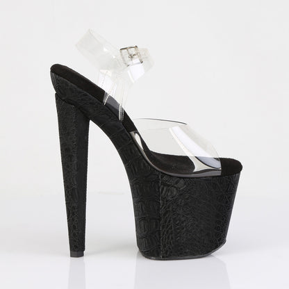 【PLEASER】RAZZLE-808WR プラットフォームシューズ Clr/Blk Reptile Print【取寄】