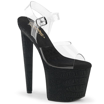 【PLEASER】RAZZLE-808WR シューズ Clr/Blk Reptile Print【取寄】