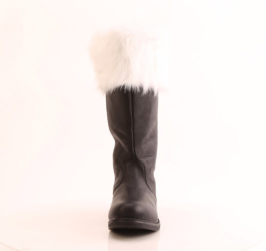 【FUNTASMA】SANTA-106WC ヒールシューズ Blk Pu-Wht Faux Fur【取寄】