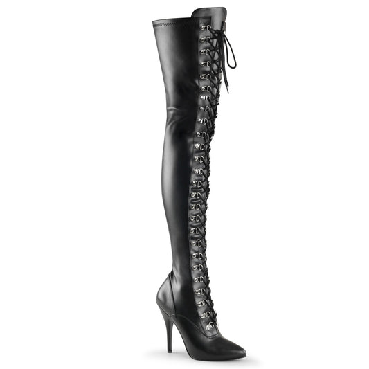 【PLEASER】SEDUCE-3024 シングルソールシューズ Blk Str Faux Leather【取寄】