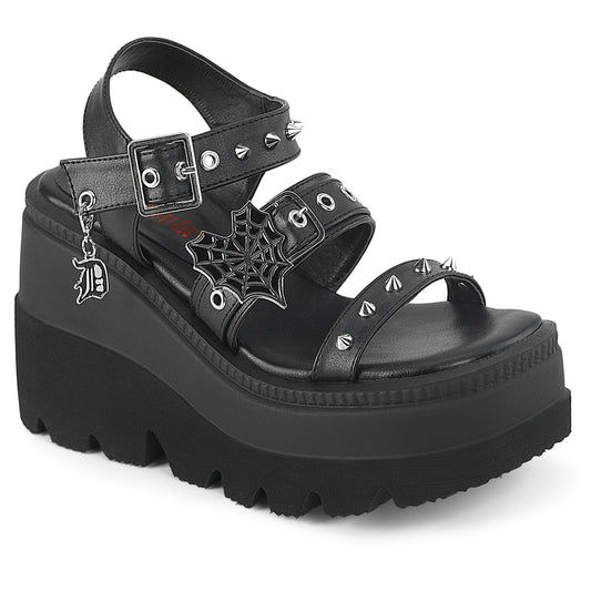 【DEMONIA】SHAKER-13 厚底サンダル Blk Vegan Leather【取寄】