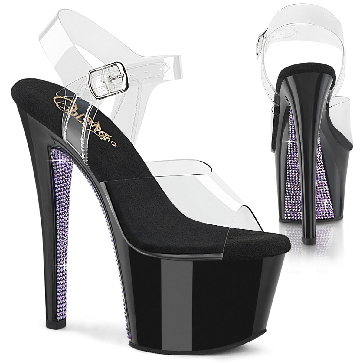 【PLEASER】SKY-308CRS プラットフォームシューズ Clr/Blk-Lavender RS【取寄】