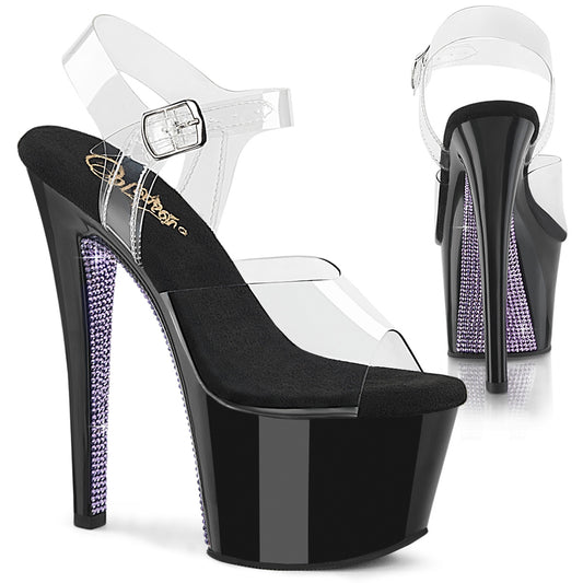 【PLEASER】SKY-308CRS プラットフォームシューズ Clr/Blk-Lavender RS【取寄】