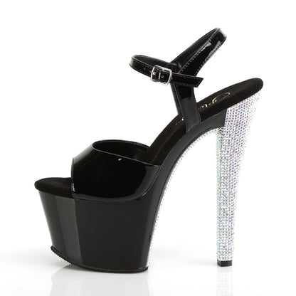 【PLEASER】SKY-309CHRS プラットフォームシューズ Blk/Blk-Slv AB RSTN【取寄】