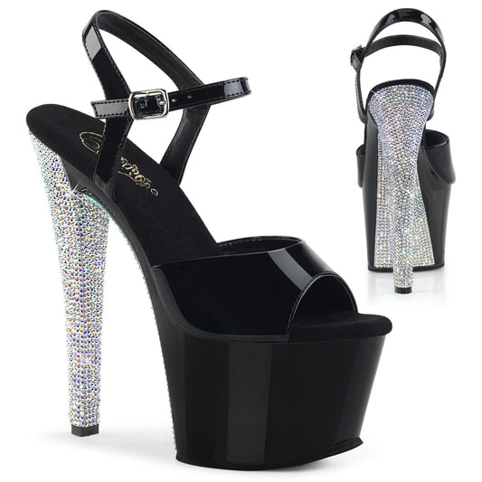 【PLEASER】SKY-309CHRS シューズ Blk/Blk-Slv AB RSTN【取寄】