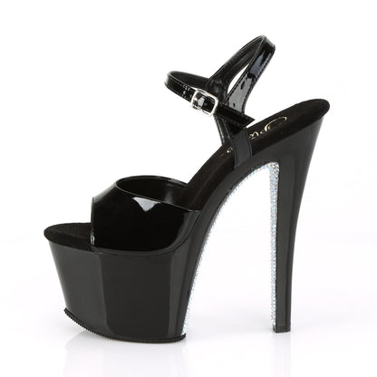 【PLEASER】SKY-309CRS プラットフォームシューズ Blk/Blk-Slv AB RSTN【取寄】