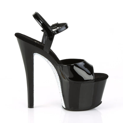 【PLEASER】SKY-309CRS プラットフォームシューズ Blk/Blk-Slv AB RSTN【取寄】