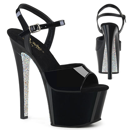 【PLEASER】SKY-309CRS プラットフォームシューズ Blk/Blk-Slv AB RSTN【取寄】