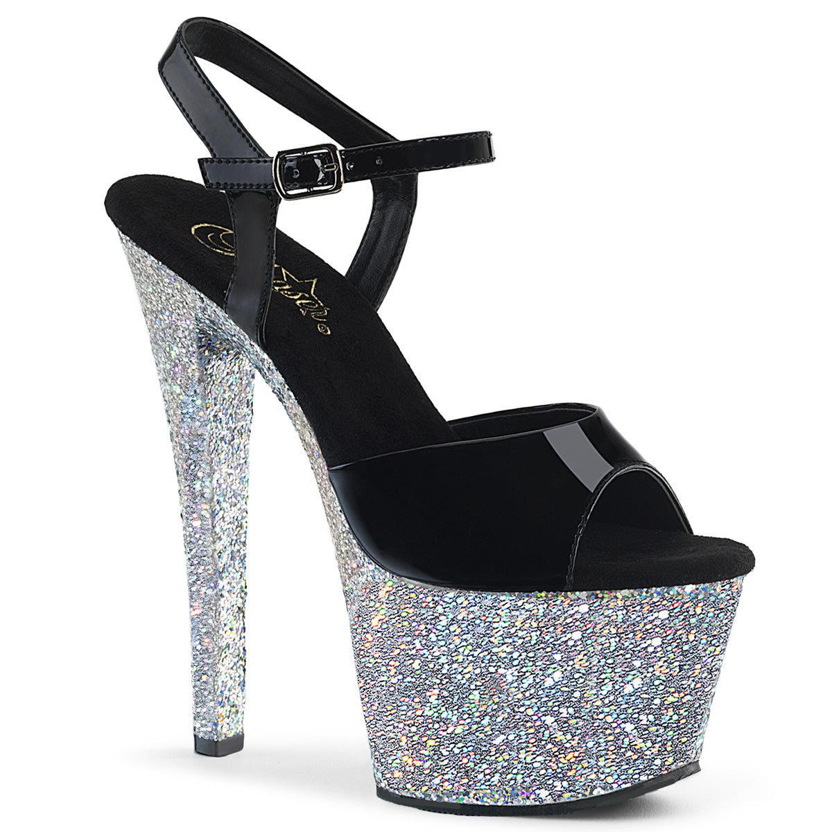 【PLEASER】SKY-309LG シューズ Blk Pat/Slv Multi Glitter【取寄】