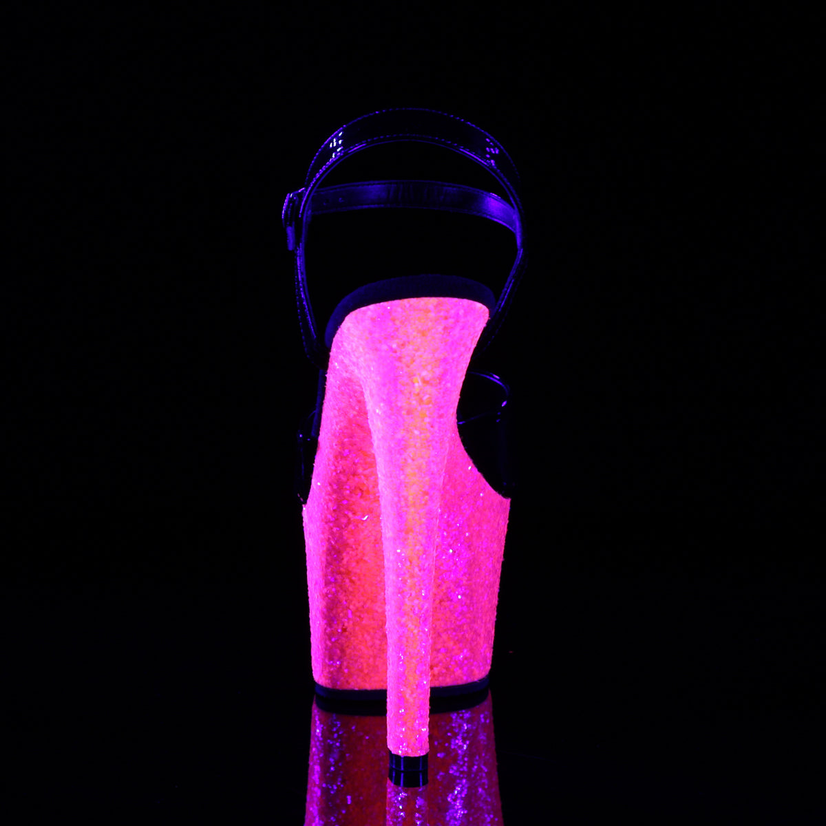 【PLEASER】SKY-309UVLG シューズ Blk Pat/Neon H. Pink Glitter【取寄】