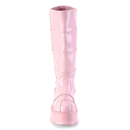 【DEMONIA】SLACKER-230 ミドルブーツ B. Pink Hologram Pat【取寄】