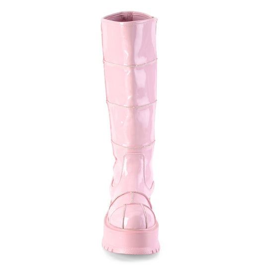 【DEMONIA】SLACKER-230 ミドルブーツ B. Pink Hologram Pat【取寄】