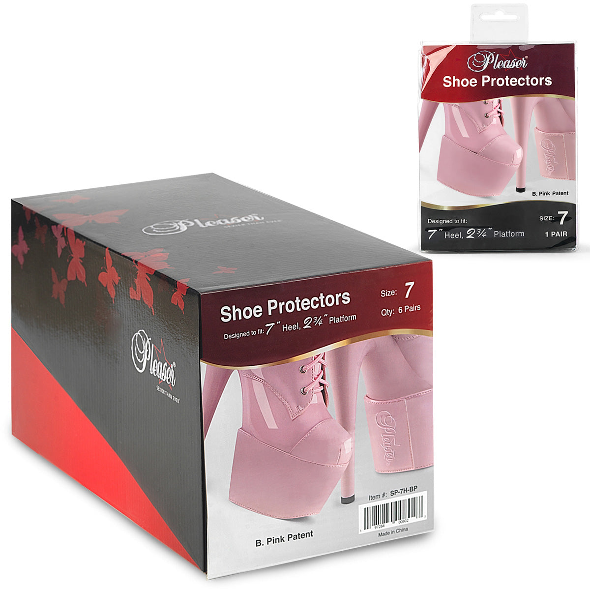 【PLEASER】SP-7H-BP シューズ PLEASER Shoe Protectors for 7" Heels【取寄】
