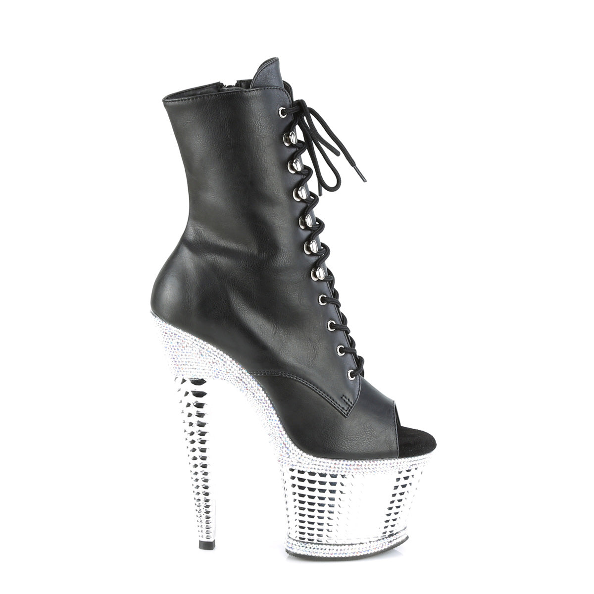 【PLEASER】SPECTATOR-1021RS シューズ Blk Faux Leather/Slv RS-Chrome【取寄】