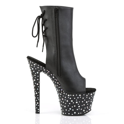 【PLEASER】STARDANCE-1018-7 プラットフォームシューズ Blk Faux Leather/Blk-Slv Multi RS【取寄】