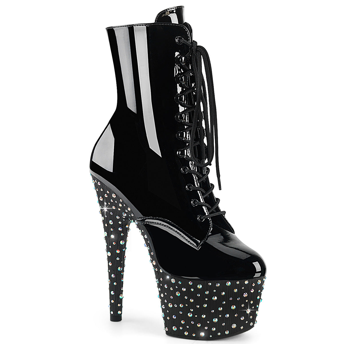 【PLEASER】STARDANCE-1020 シューズ Blk Pat/Blk-Slv Multi RS【取寄】