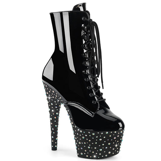 【PLEASER】STARDANCE-1020 プラットフォームシューズ Blk Pat/Blk-Slv Multi RS【取寄】
