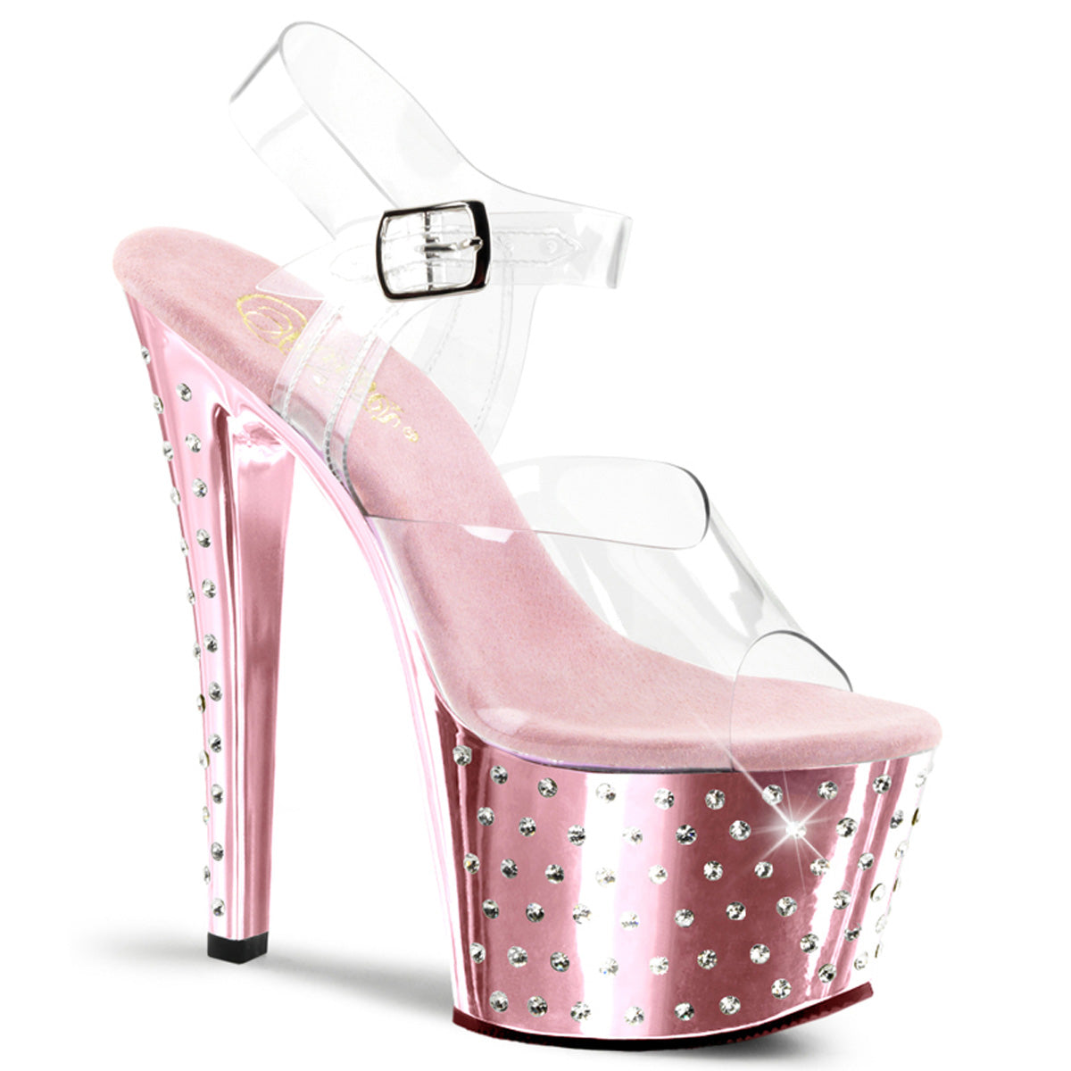 【PLEASER】STARDUST-708 プラットフォームシューズ Clr/B. Pink Chrome【取寄】
