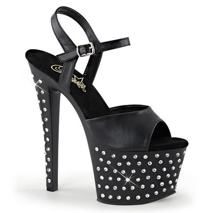 【PLEASER】STARDUST-709 シューズ Blk Faux Leather/Blk Matte【取寄】