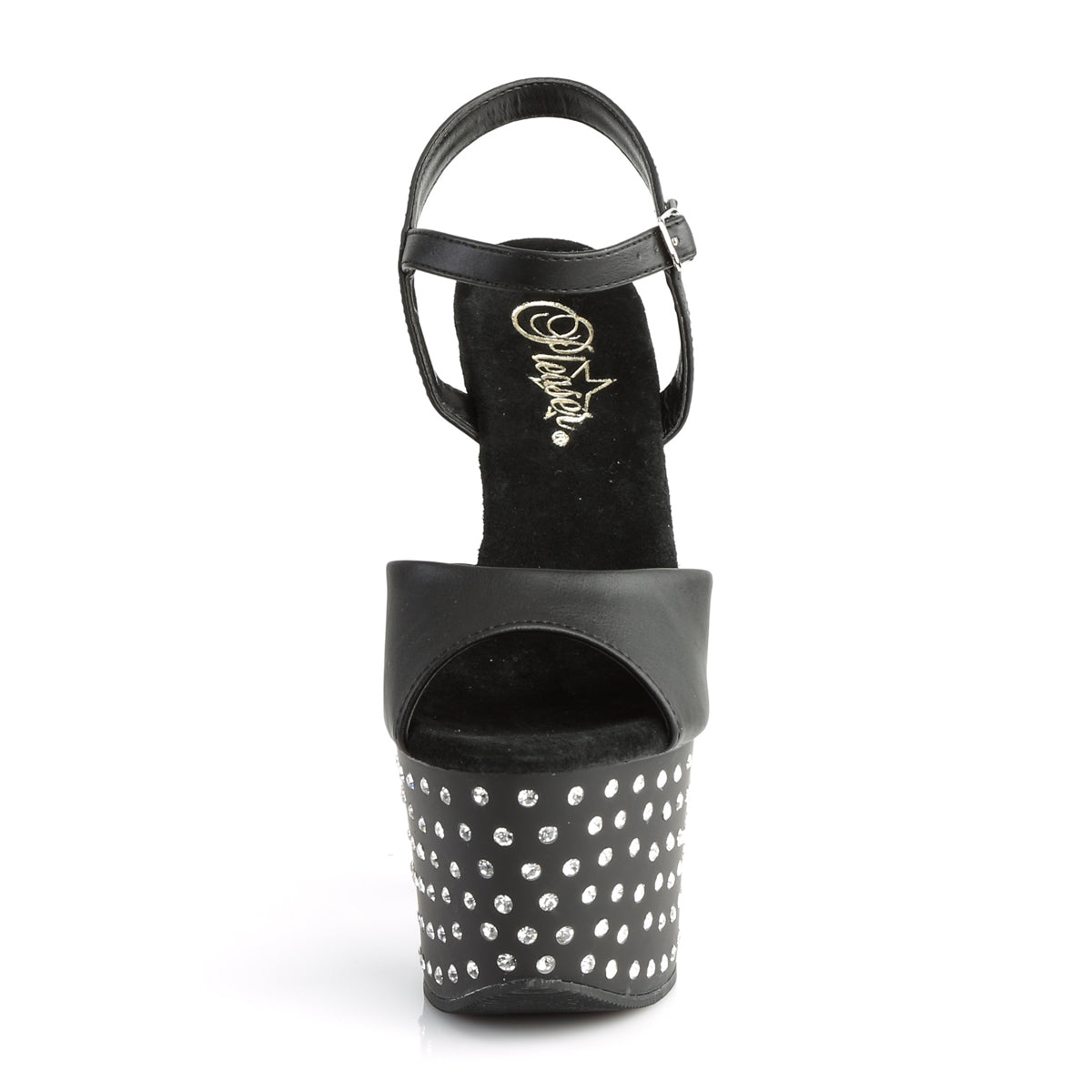 【PLEASER】STARDUST-709 シューズ Blk Faux Leather/Blk Matte【取寄】