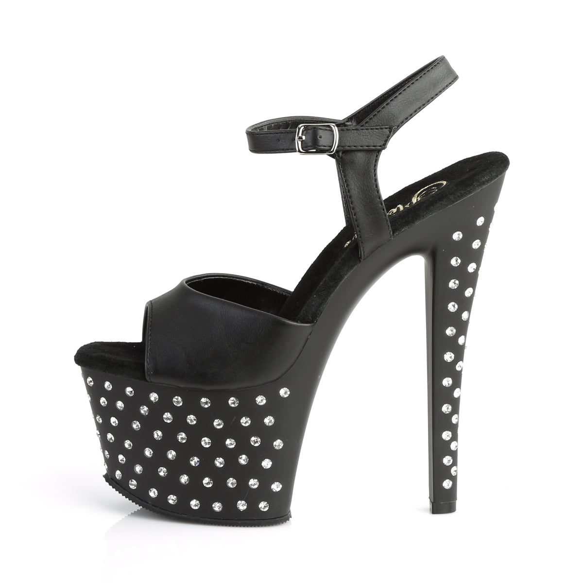 【PLEASER】STARDUST-709 シューズ Blk Faux Leather/Blk Matte【取寄】