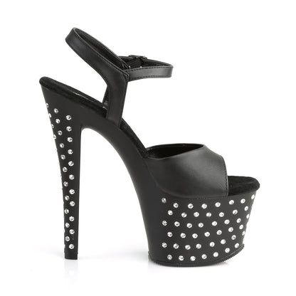 【PLEASER】STARDUST-709 プラットフォームシューズ Blk Faux Leather/Blk Matte【取寄】