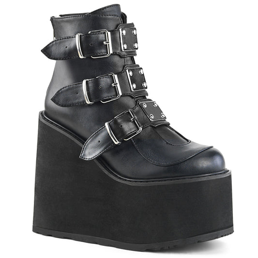 【DEMONIA】SWING-105 アンクルブーツ Blk Vegan Leather【取寄】