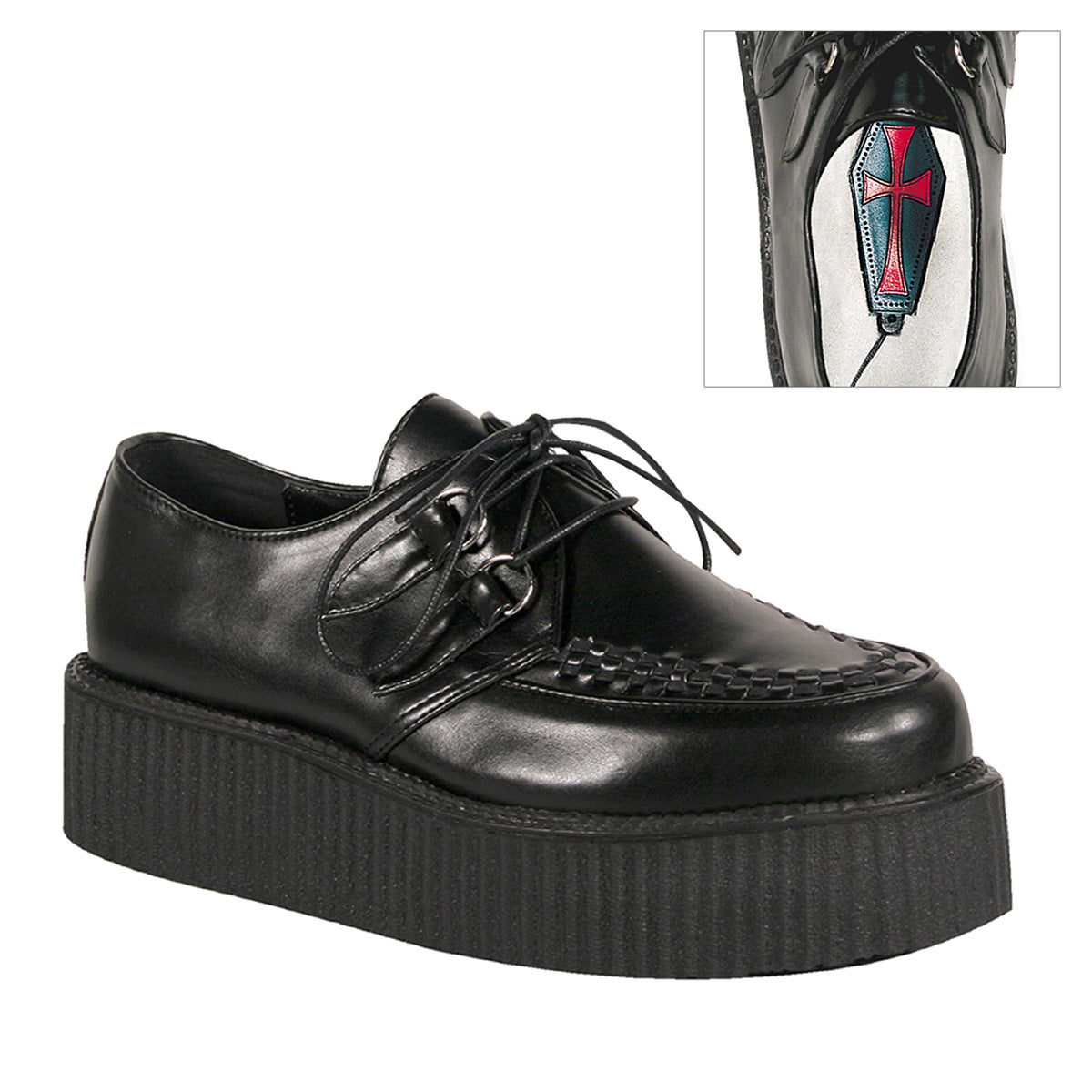 【DEMONIA】V-CREEPER-502 プラットフォームシューズ Blk Vegan Leather【取寄】
