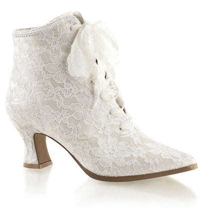 【FABULICIOUS】VICTORIAN-30 ブーツ Ivory Satin-Lace【取寄】