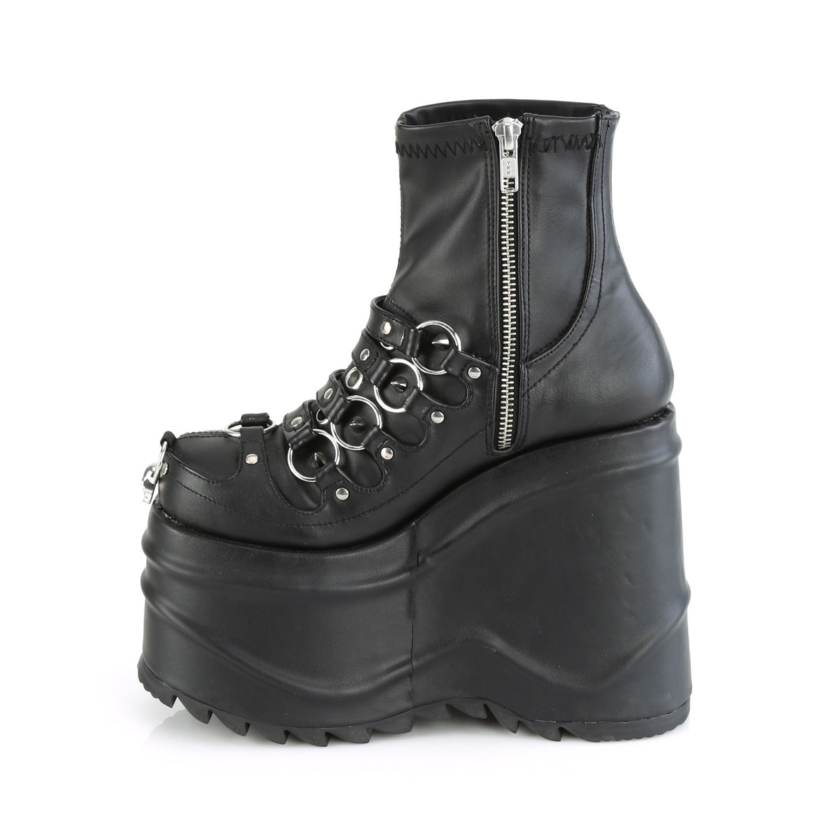 【DEMONIA】WAVE-110 アンクルブーツ Blk Stretch Vegan Leather【取寄】