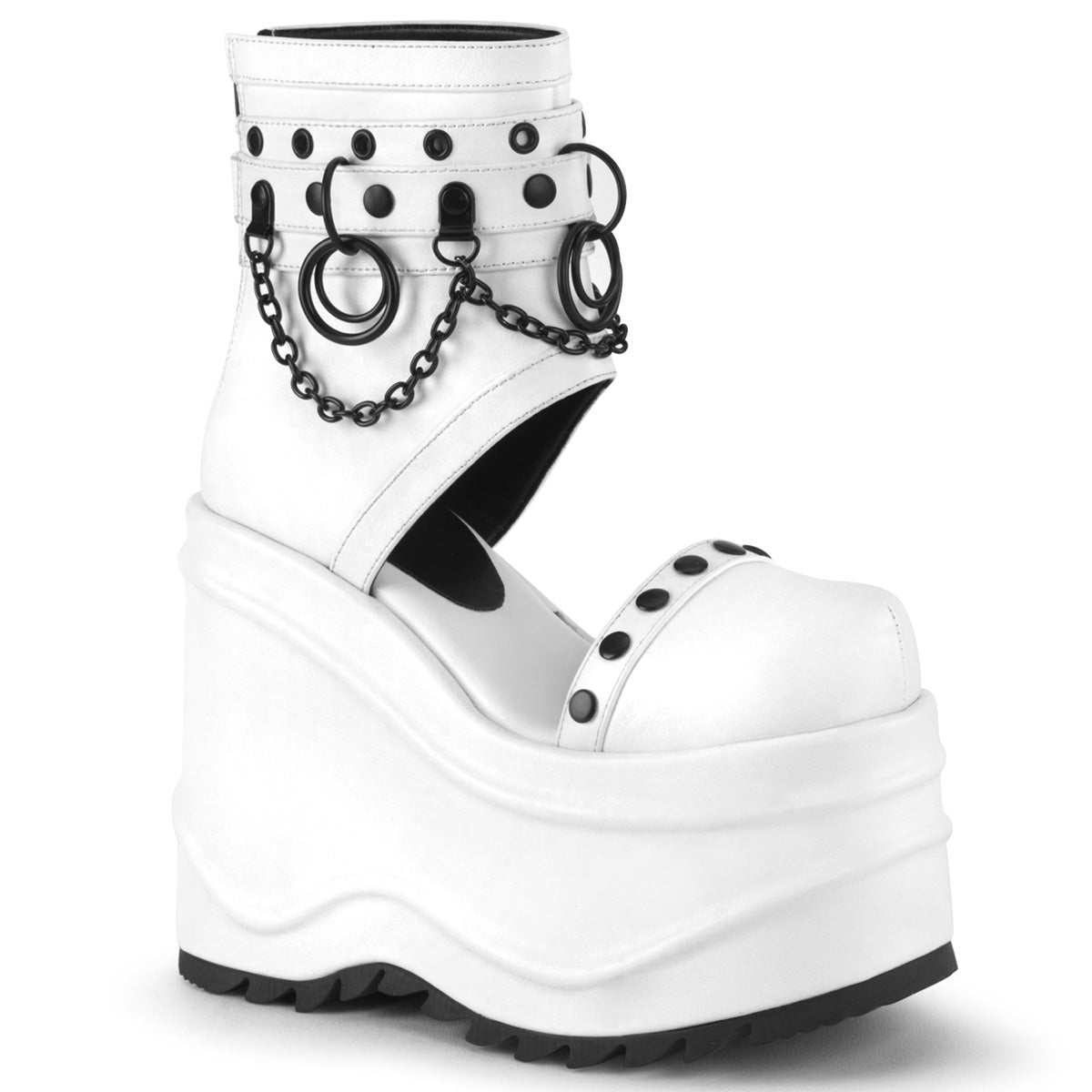 【DEMONIA】WAVE-22 厚底サンダル Wht Vegan Leather【取寄】
