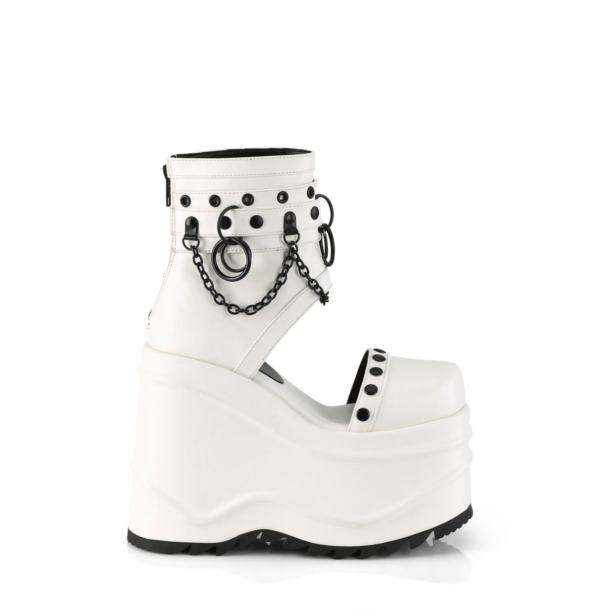 【DEMONIA】WAVE-22 厚底サンダル Wht Vegan Leather【取寄】