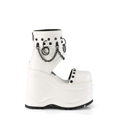 【DEMONIA】WAVE-22 厚底サンダル Wht Vegan Leather【取寄】
