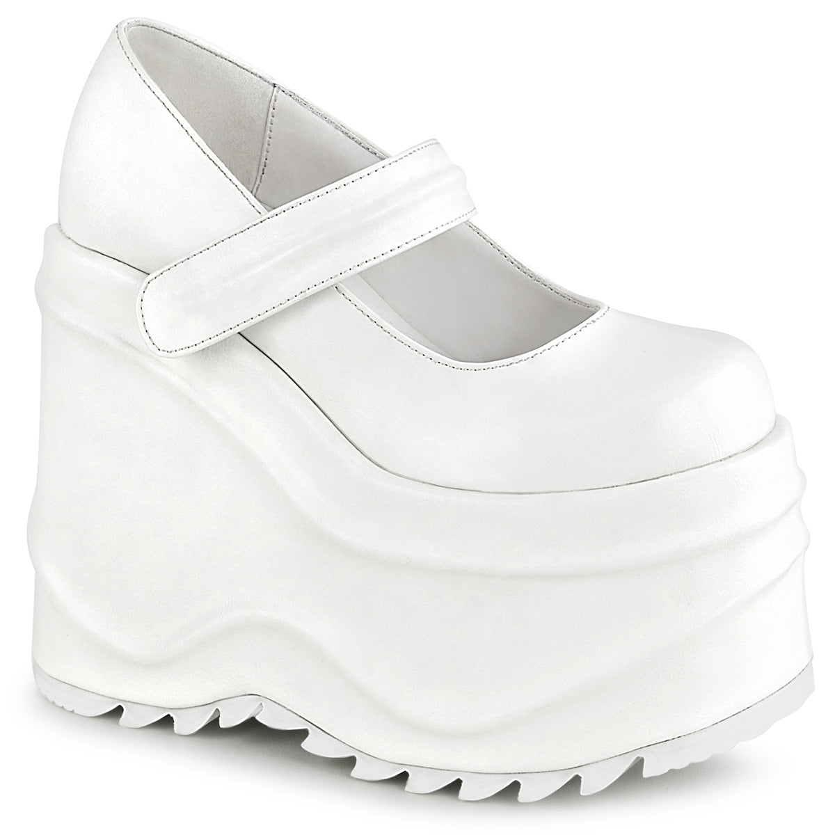 【DEMONIA】WAVE-32 ヒール Wht Vegan Leather【取寄】