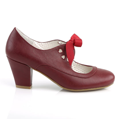 【PIN UP COUTURE】WIGGLE-32 シングルソールシューズ Burgundy Faux Leather【取寄】